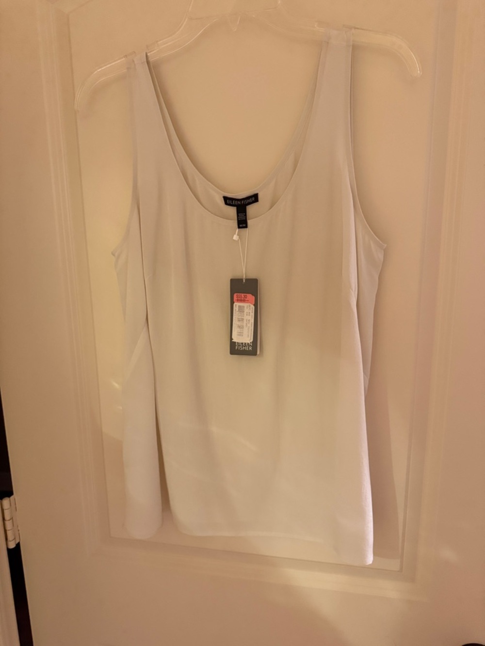 Eileen Fisher Cream Scoop Neck Sleeveless Tank
